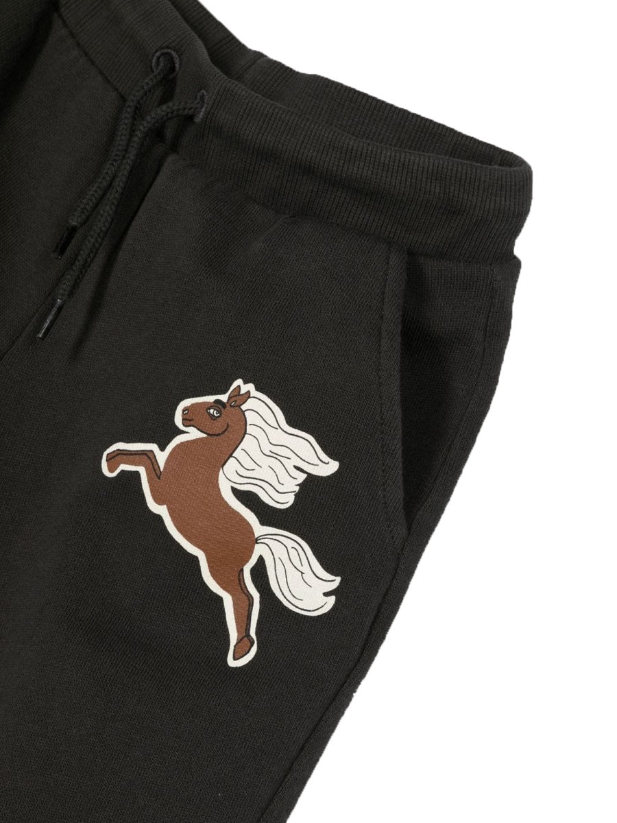 Mini Rodini Organic Cotton Joggers — Black, view 2