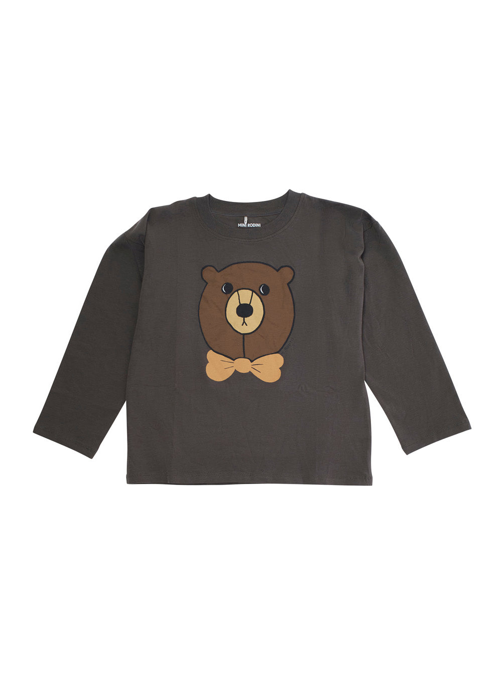 Mini Rodini Bear-Print Cotton Sweater — Gray by Mini Rodini
