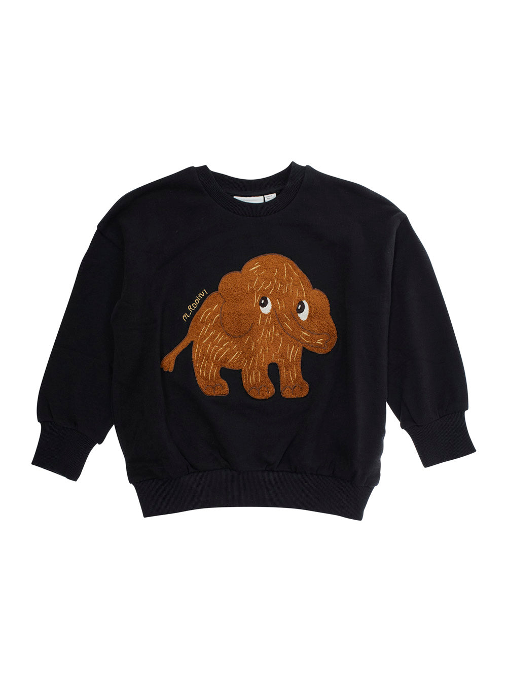 Mini Rodini Embroidered Mammoth Logo Sweatshirt — Black by Mini Rodini