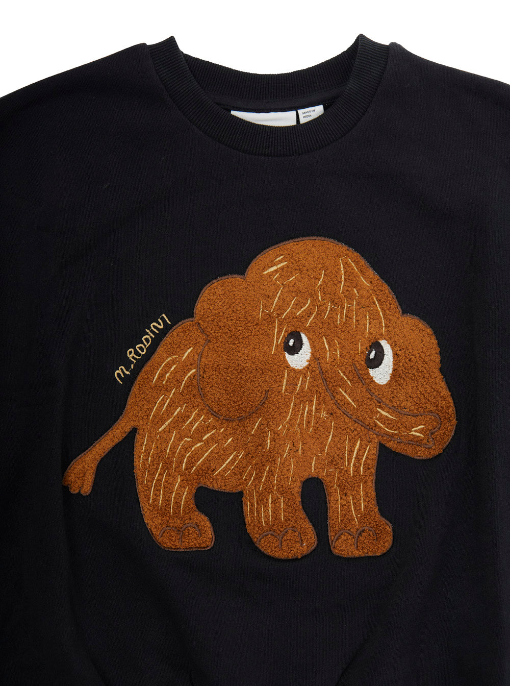 Mini Rodini Embroidered Mammoth Logo Sweatshirt — Black, view 3
