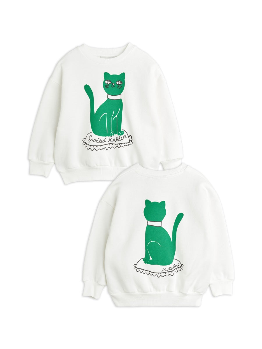 Mini Rodini Cat SP Sweatshirt — White by Mini Rodini
