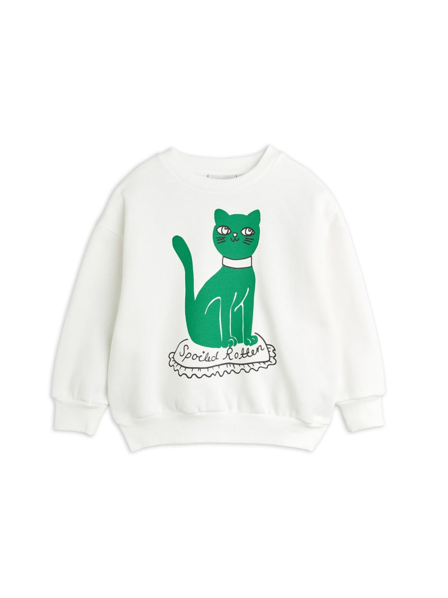 Mini Rodini Cat SP Sweatshirt — White, view 2