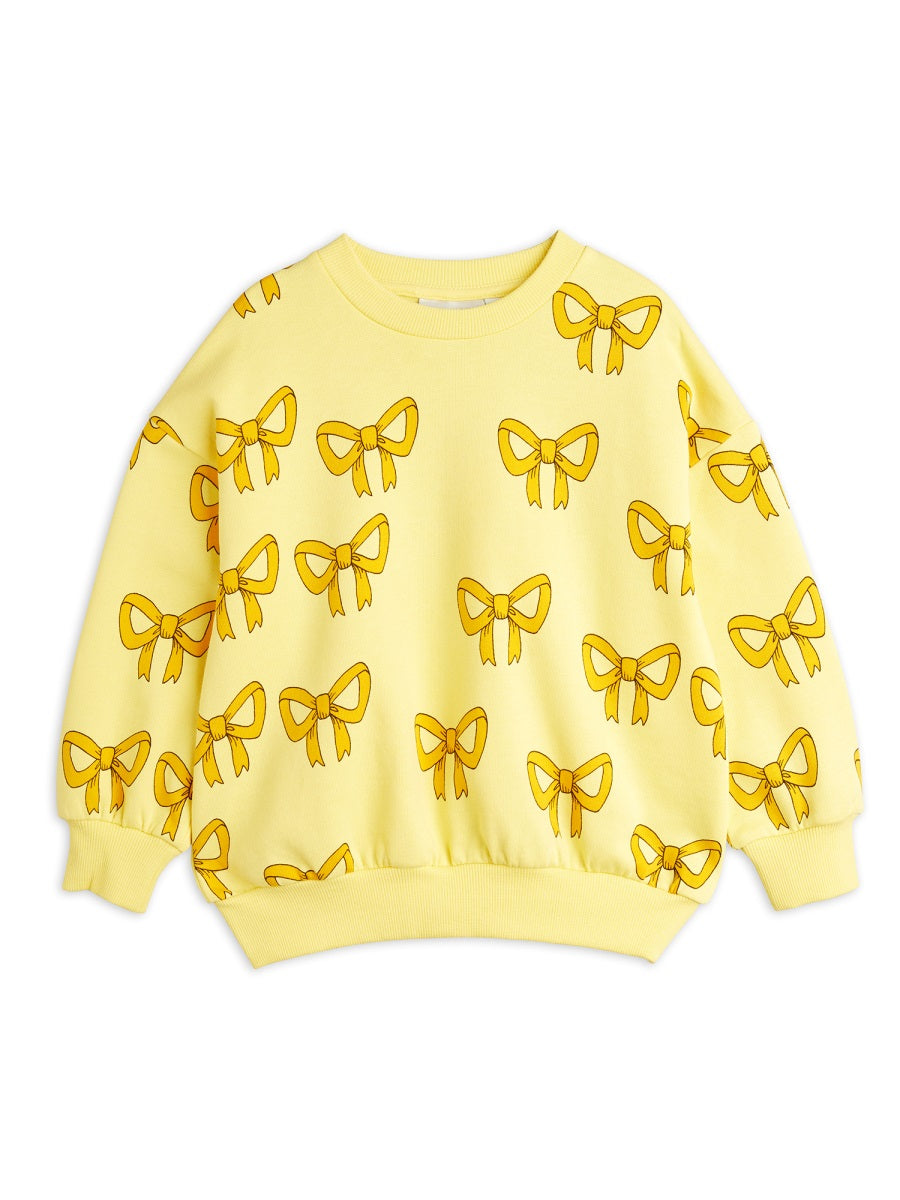 Mini Rodini Bow All-Over Print Cotton Sweatshirt — Yellow by Mini Rodini
