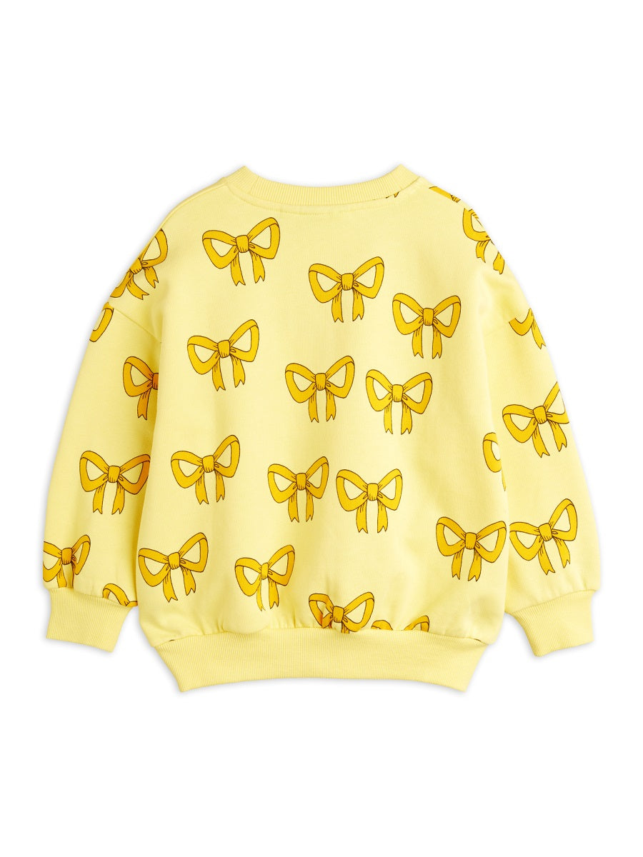Mini Rodini Bow All-Over Print Cotton Sweatshirt — Yellow, view 2