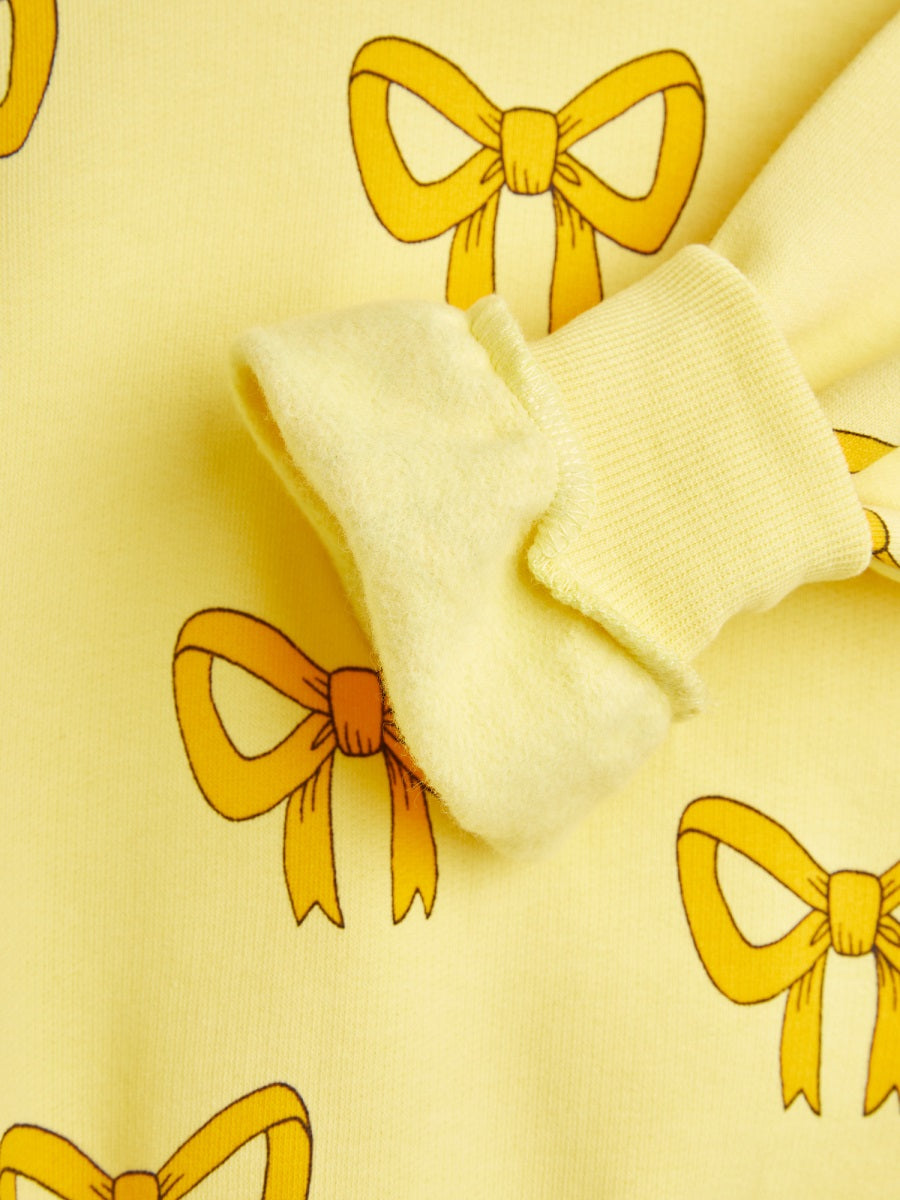 Mini Rodini Bow All-Over Print Cotton Sweatshirt — Yellow, view 3