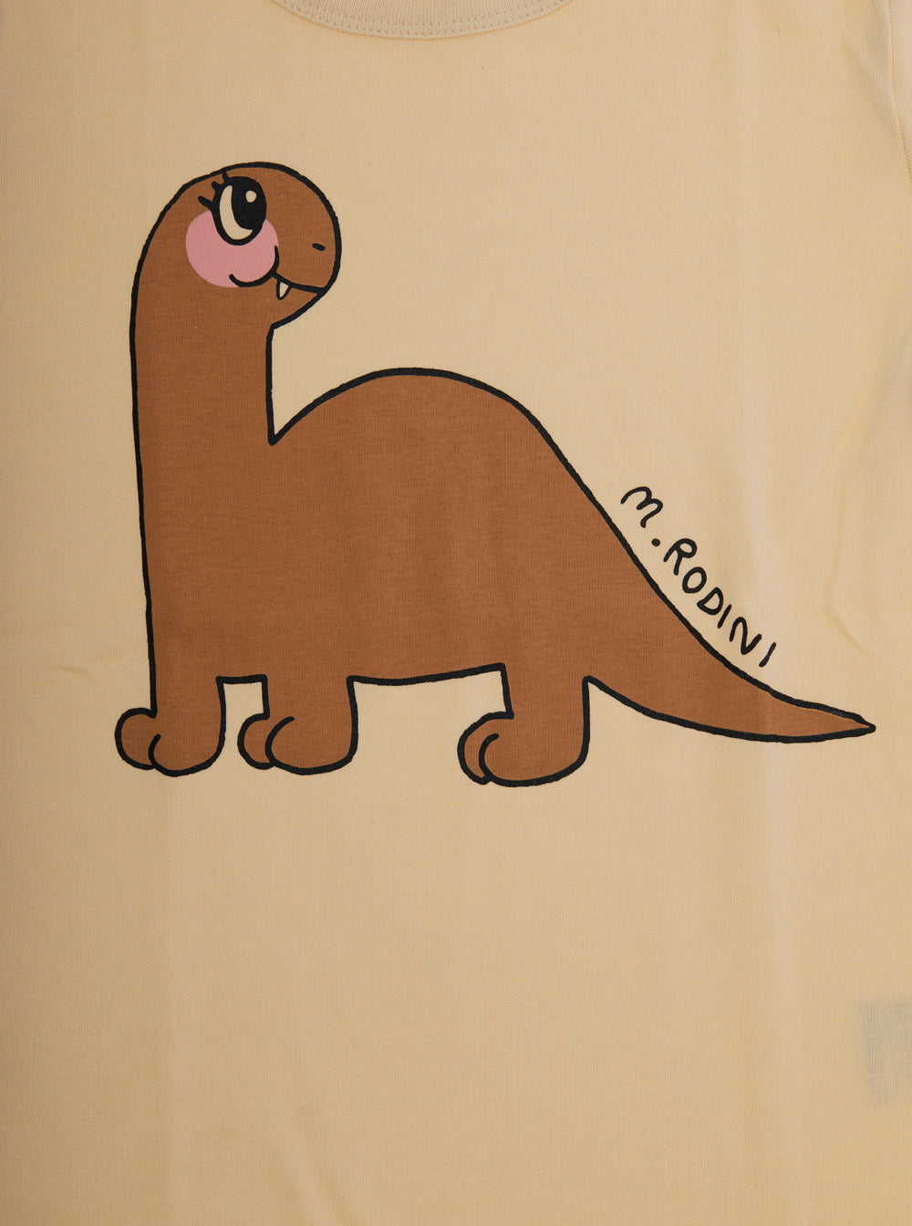 Mini Rodini Dinosaur-Print Cotton T-Shirt — Beige, view 3