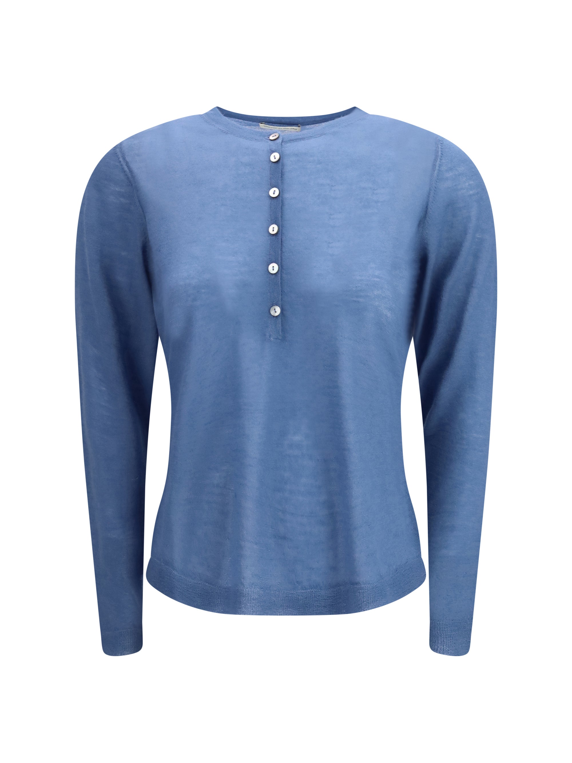Mirror In The Sky Surya Henley Cardigan — Blue by Mirror In The Sky