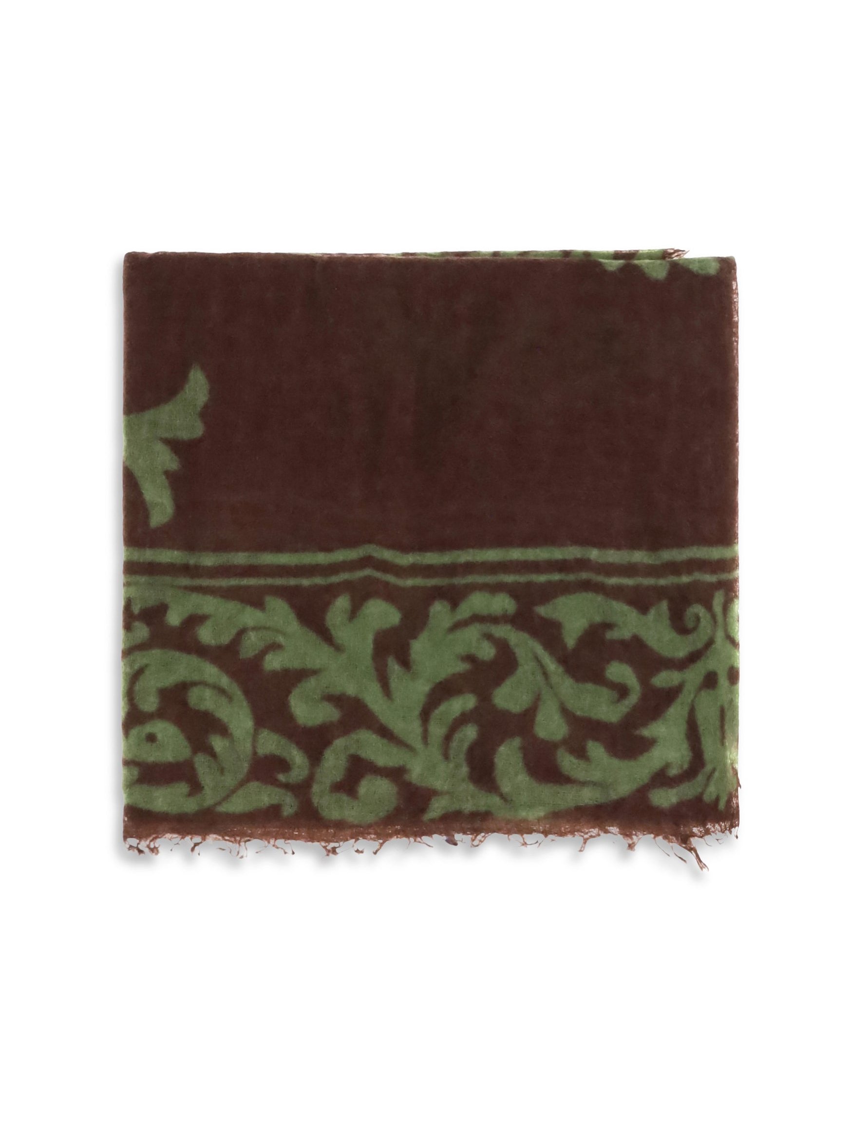 Mirror In The Sky Baroque Motif Cashmere Scarf — Brown by Mirror In The Sky