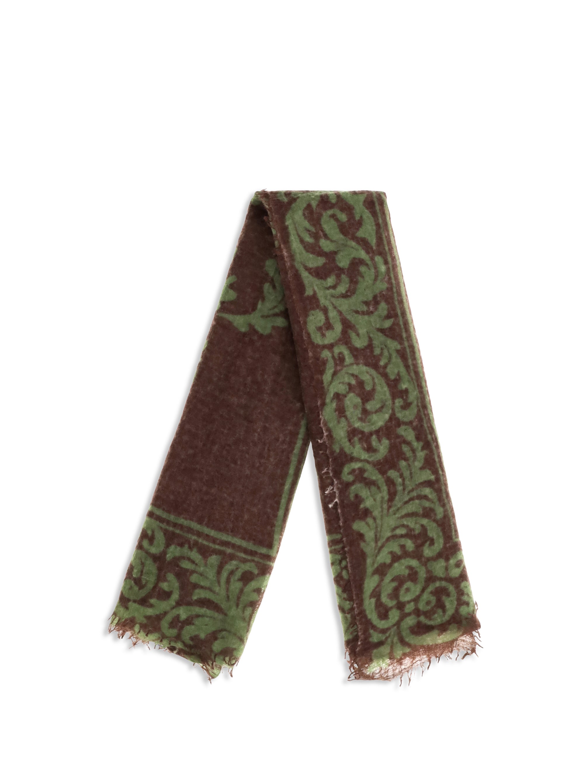 Mirror In The Sky Baroque Motif Cashmere Scarf — Brown, view 2