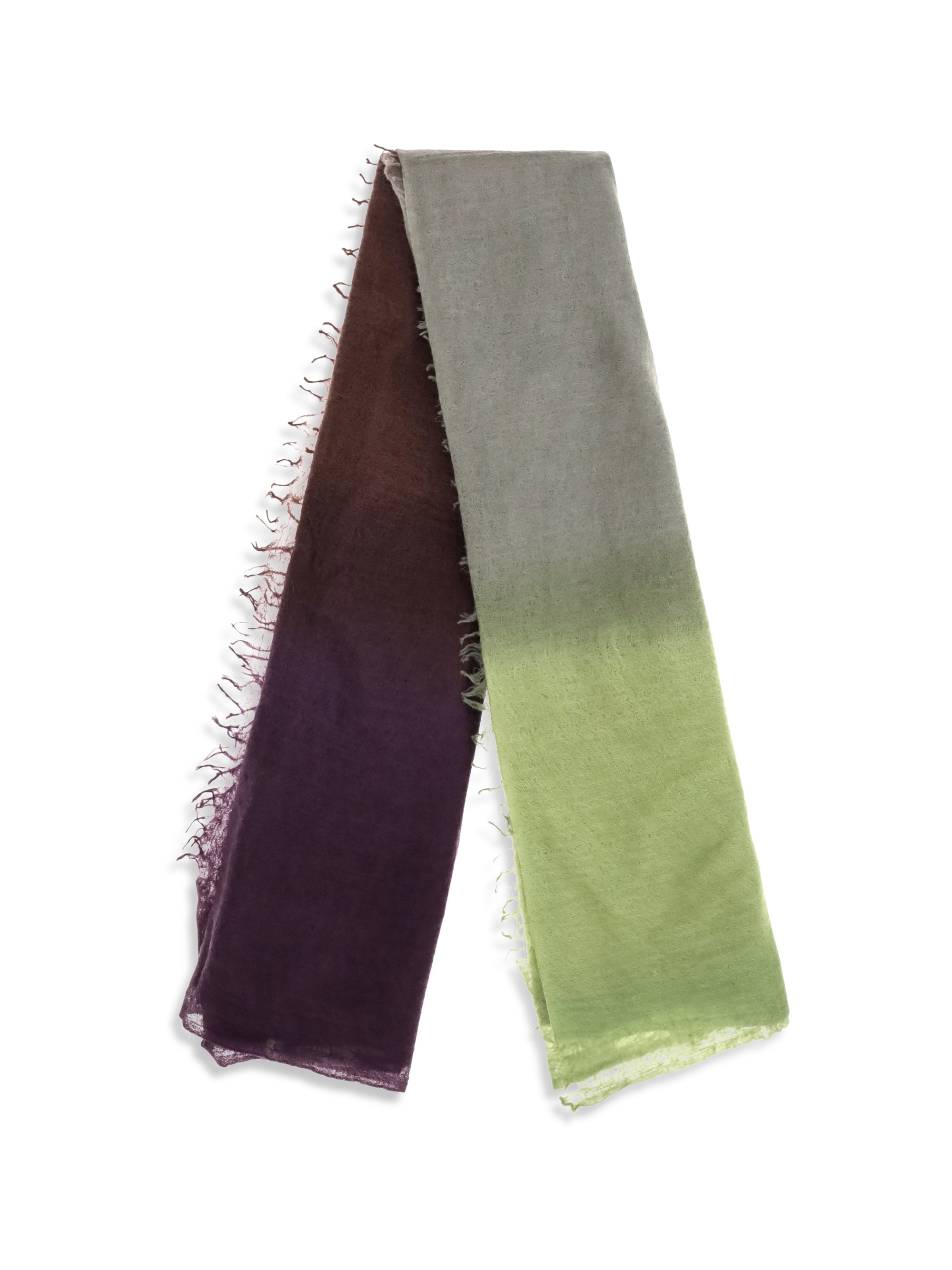 Mirror In The Sky Semi-Felted Degradé Cashmere Scarf — Brown, view 2