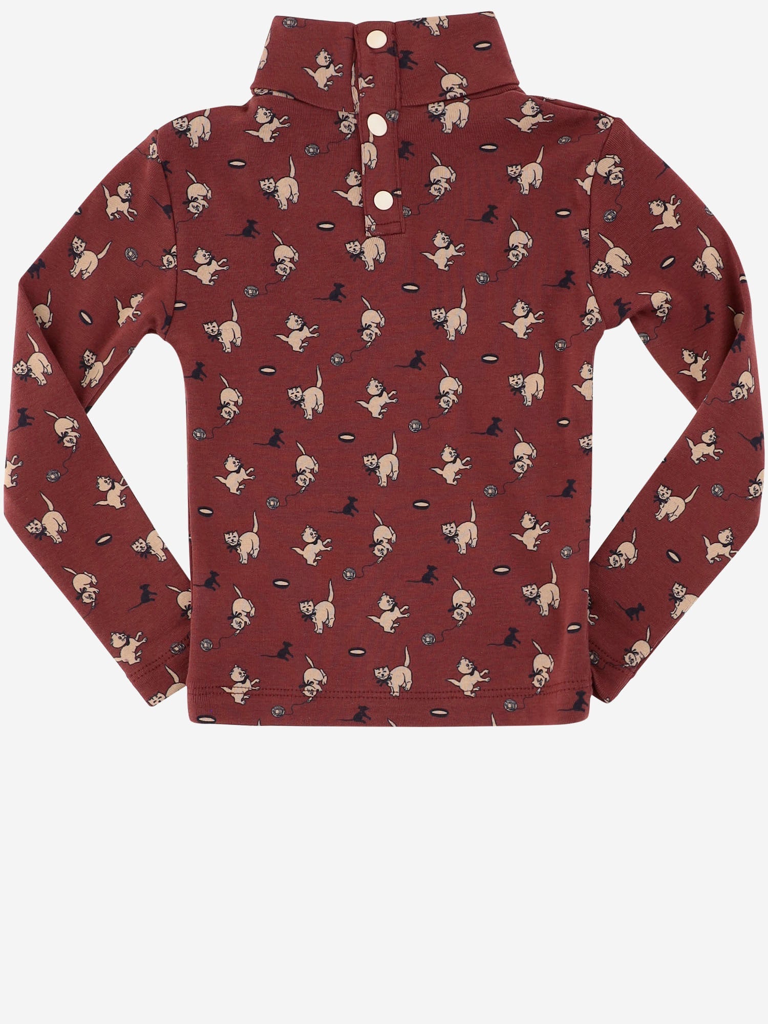 Misha & Puff Cat and Mouse Print Cotton Sweater — Red by Misha & Puff