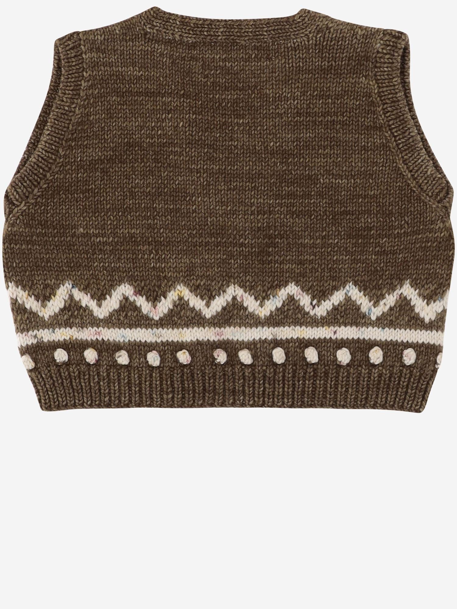 Misha & Puff Merino Wool Graphic Knit Vest — Brown, view 2