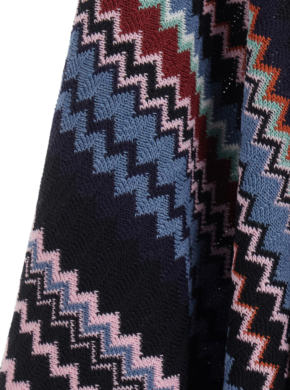Missoni Zigzag-Knit Wool-Acrylic Blend Cape — Multicolor, view 3