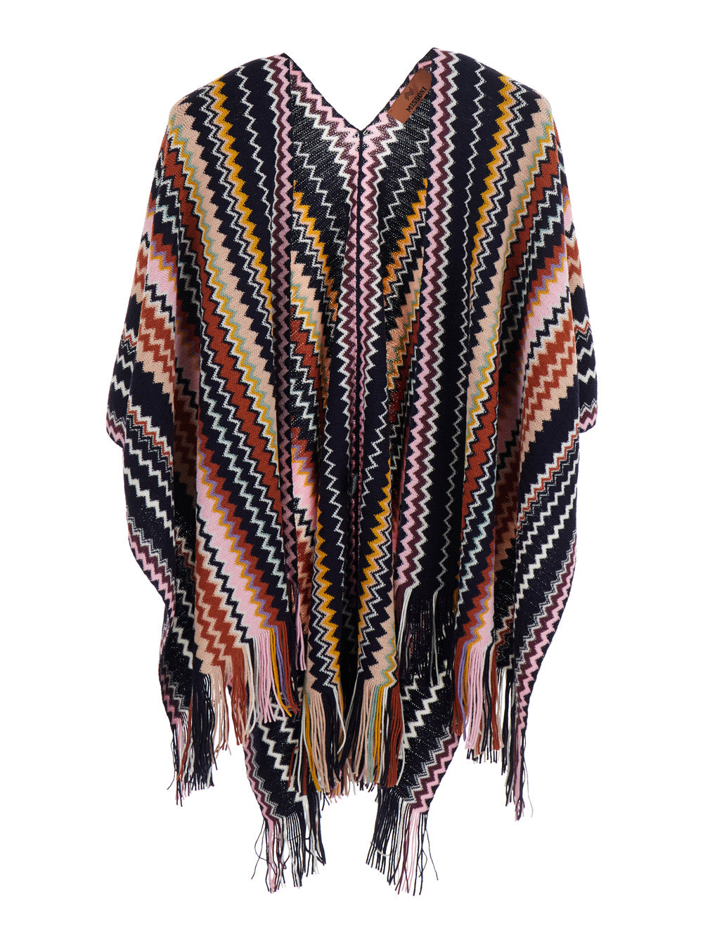 Missoni Wool-Blend Chevron Knit Cape — Multicolor by Missoni