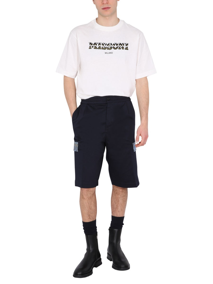 Missoni Cotton Cargo Shorts — Blue by Missoni