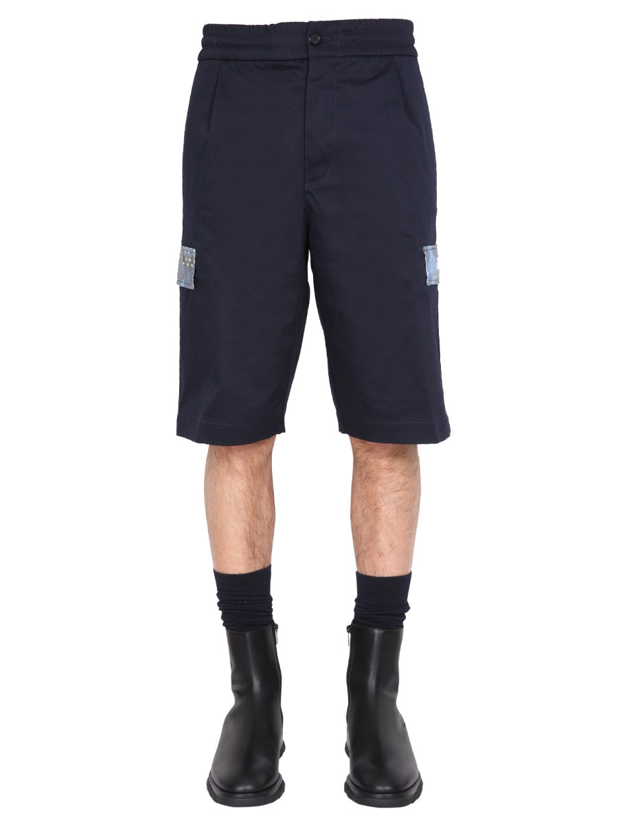 Missoni Cotton Cargo Shorts — Blue, view 2