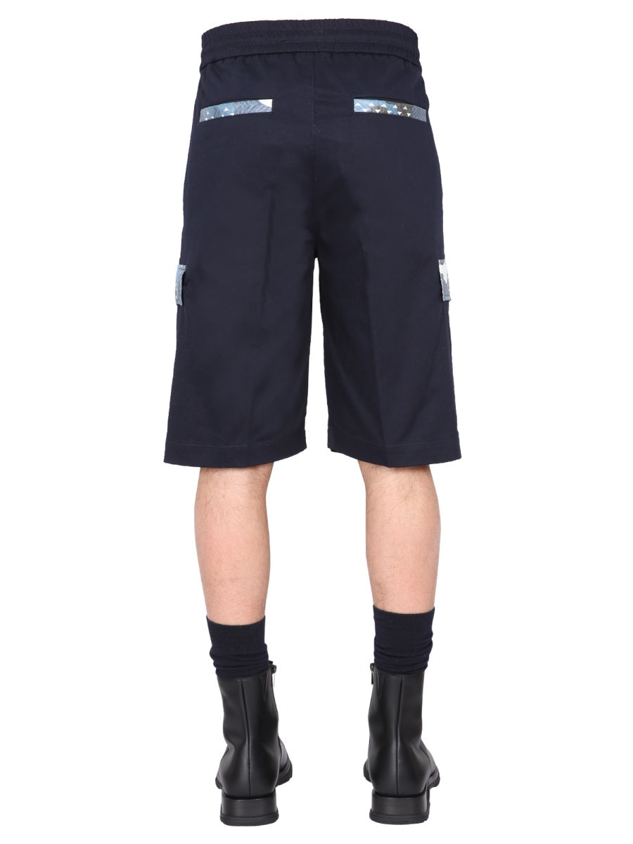 Missoni Cotton Cargo Shorts — Blue, view 4