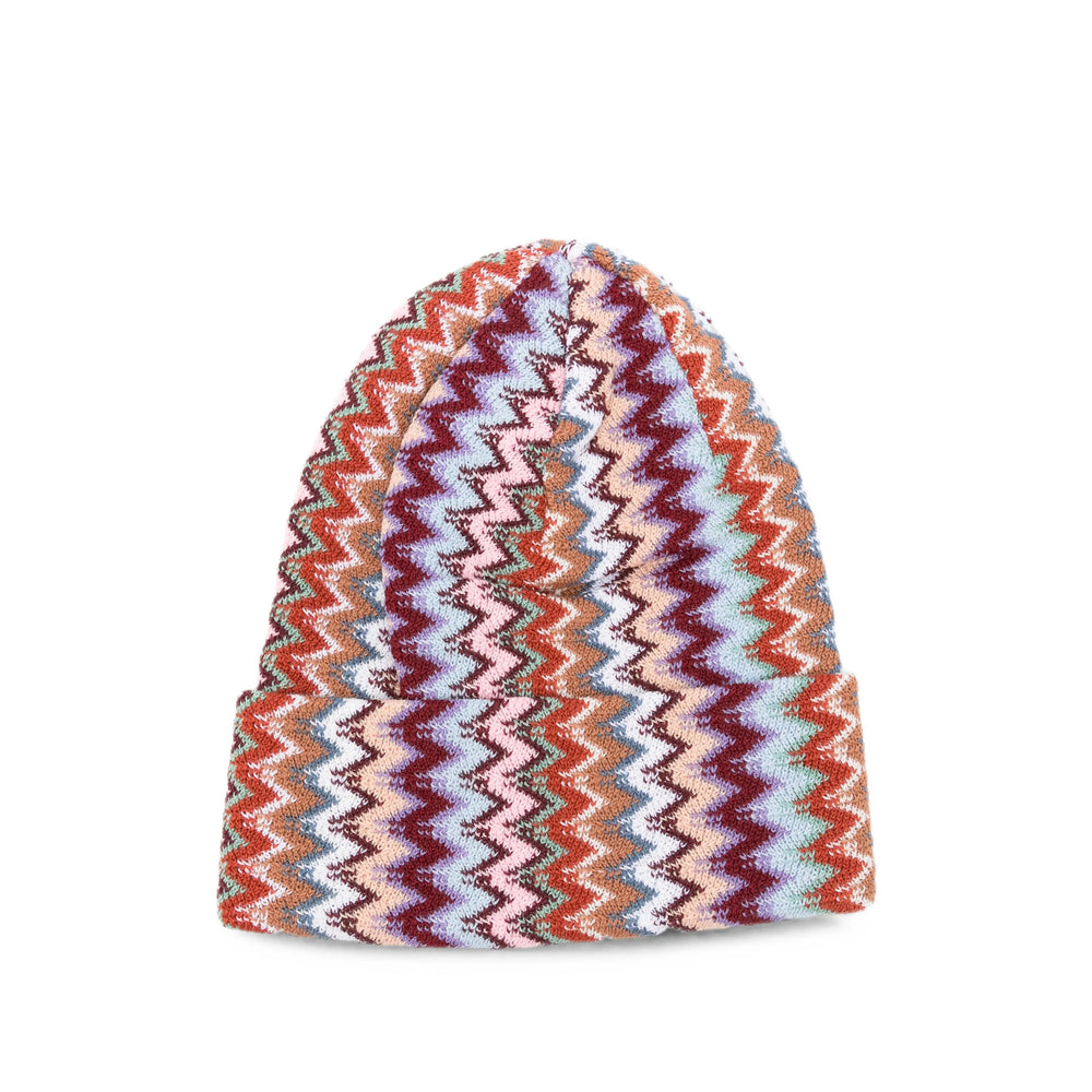 Missoni CPRAWMDA823 Chevron-Knit Beanie — Red by Missoni