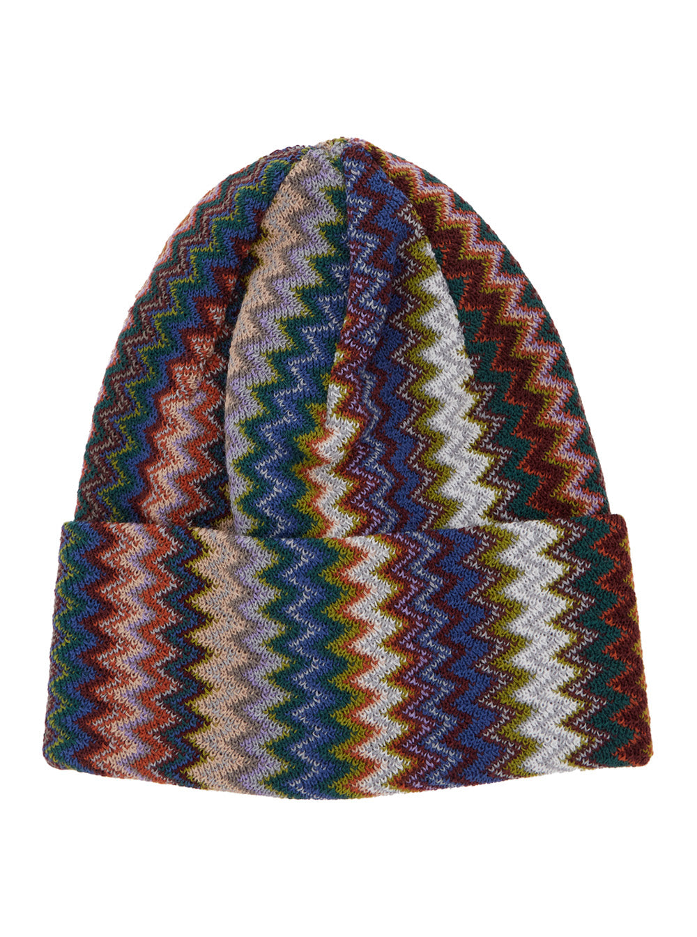 Missoni CPRAWMUA774 Wool Blend Jacquard Beanie — Brown by Missoni