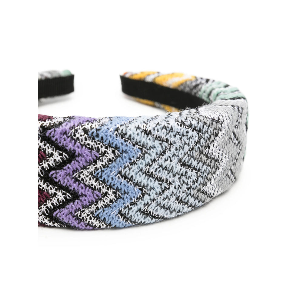 Missoni Signature Zigzag Knit Headband — Gray, view 2