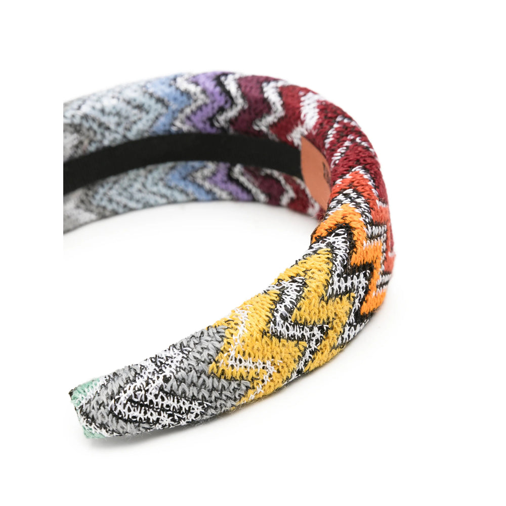 Missoni Signature Zigzag Knit Headband — Gray, view 3