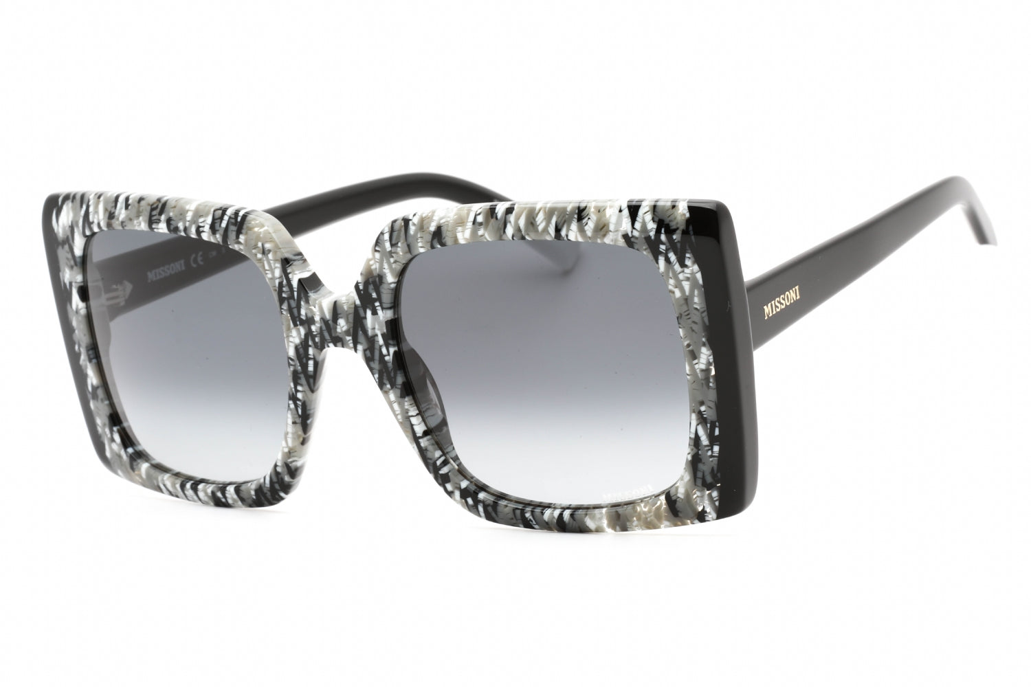 Missoni MIS0089S Printed Rectangle Sunglasses — Black by Missoni