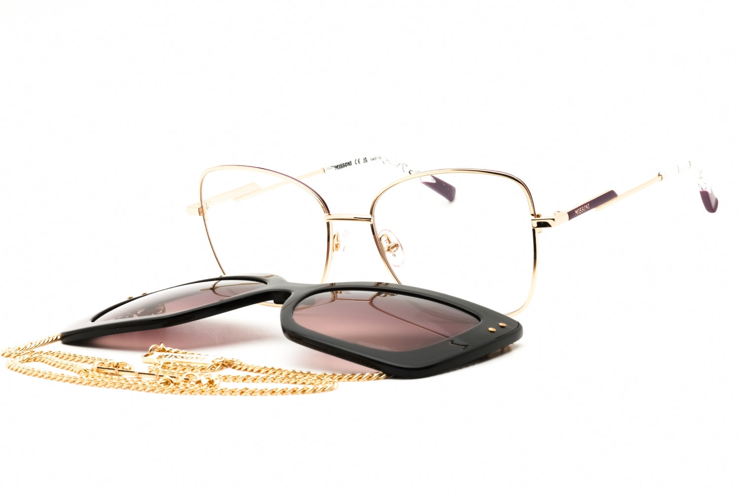 Missoni MIS0178CS Cat-Eye Metal Sunglasses — Rose Gold by Missoni