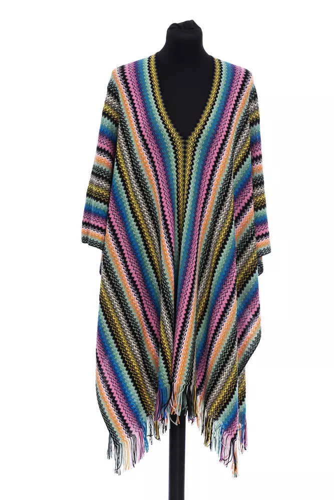 Missoni Multicolor Striped Wool-Blend Poncho — Multicolor by Missoni
