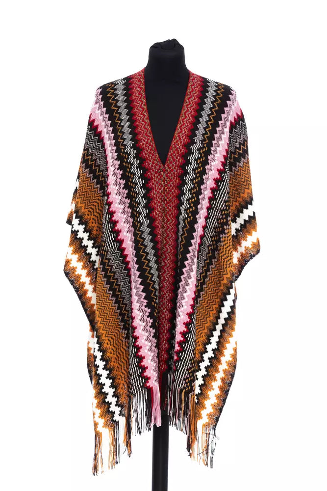 Missoni Geometric Jacquard Knit Poncho — Multicolor by Missoni