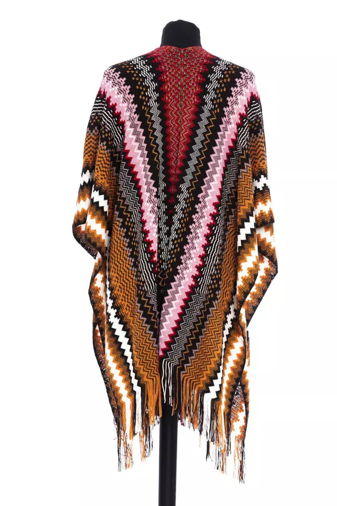 Missoni Geometric Jacquard Knit Poncho — Multicolor, view 3