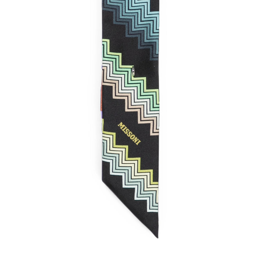 Missoni Fine Knit Wool Scarf — Black, view 2