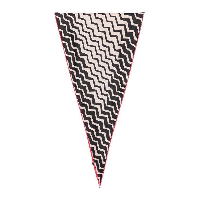 Missoni Silk Zigzag Print Triangle Scarf — Black by Missoni