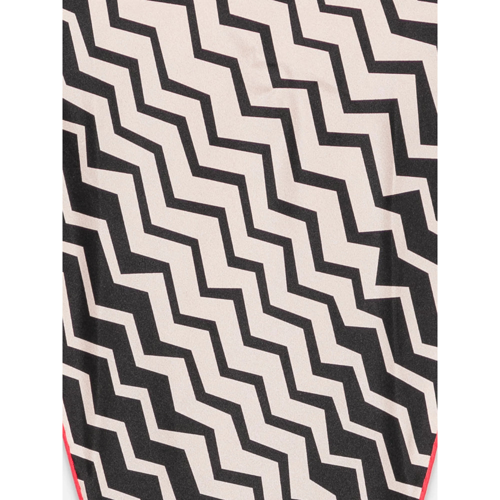 Missoni Silk Zigzag Print Triangle Scarf — Black, view 2
