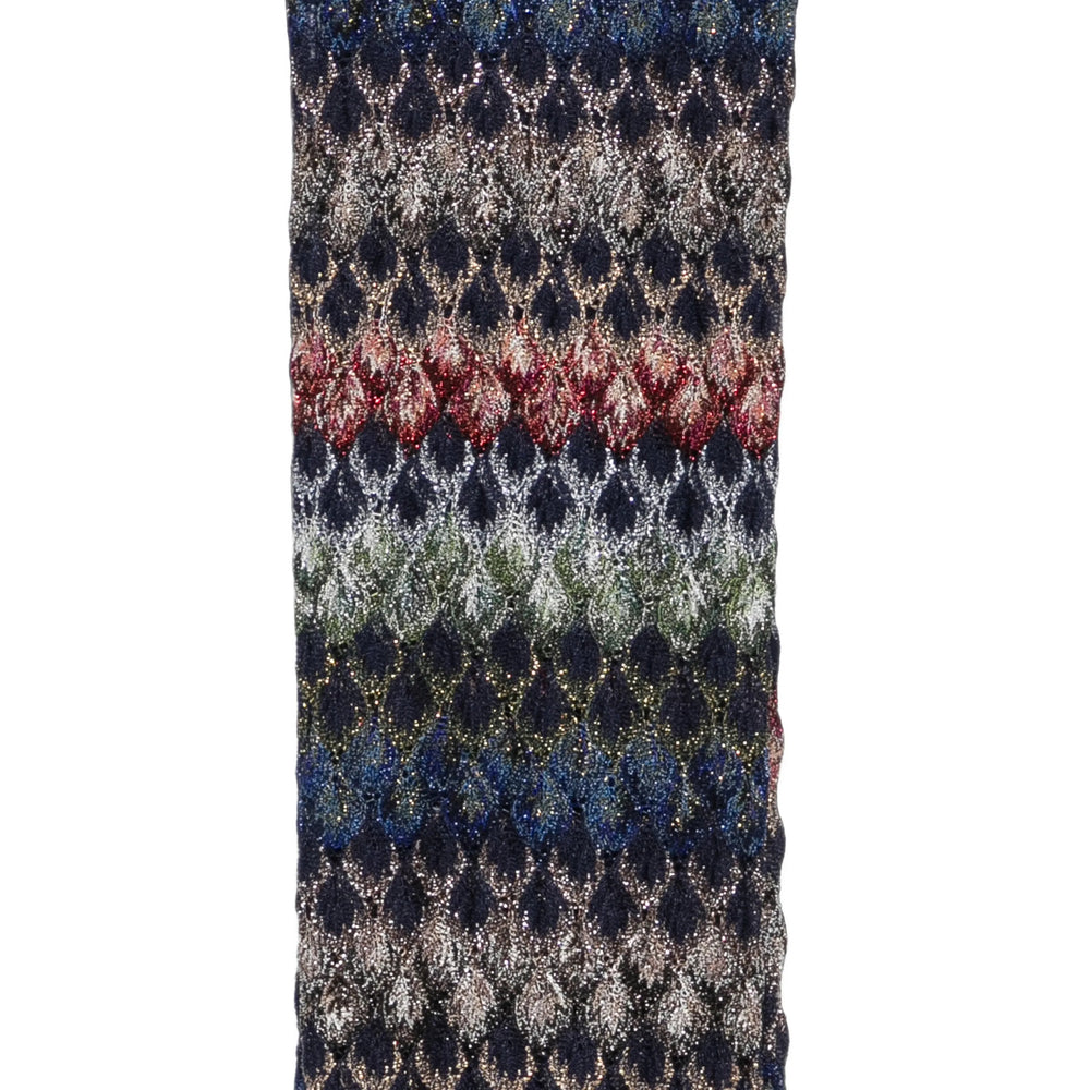 Missoni Metallic Zigzag Knit Scarf — Blue, view 3