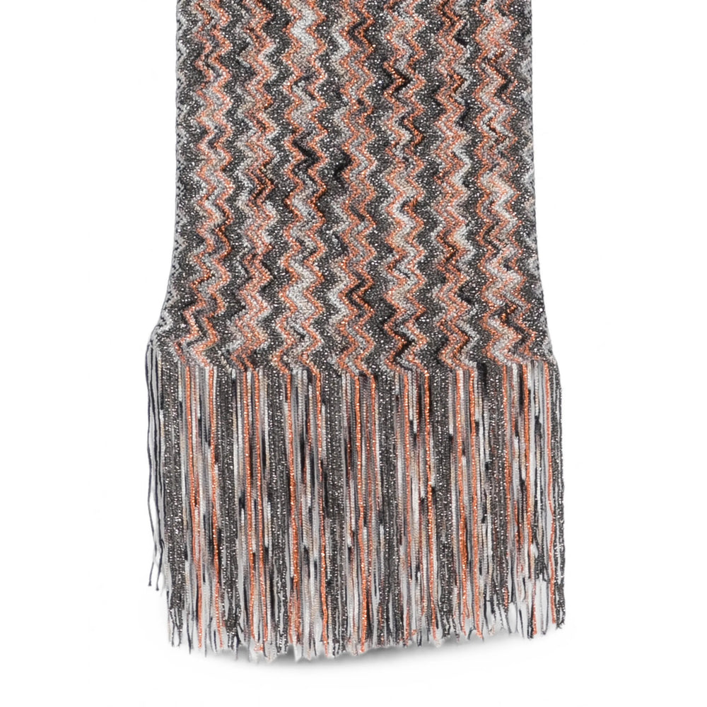 Missoni Zigzag Knit Scarf — Gray, view 3