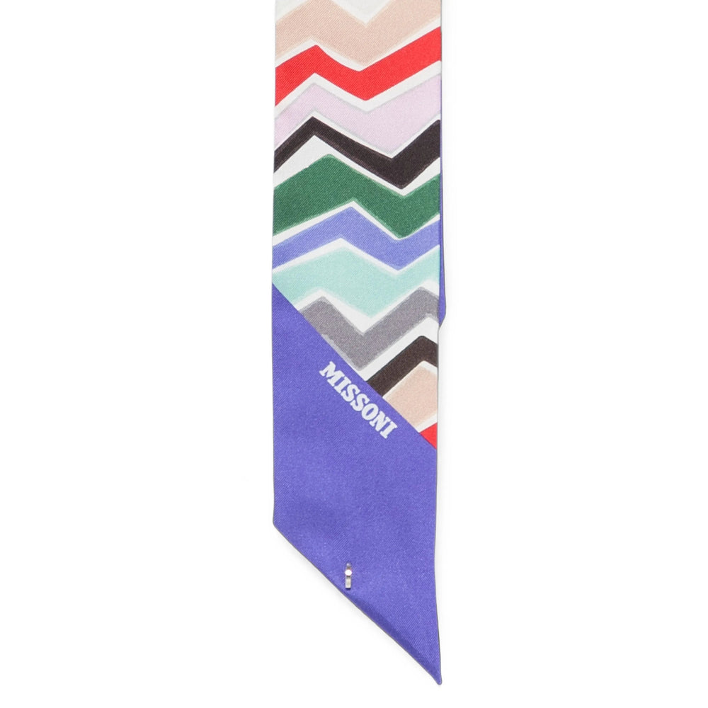 Missoni Silk Zigzag Print Scarf — Purple, view 2
