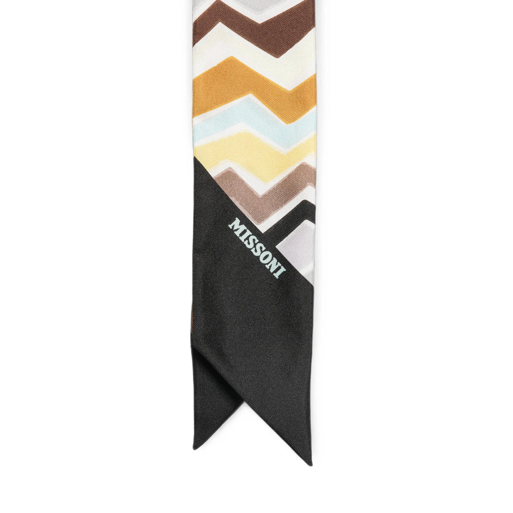 Missoni Zig-zag Silk Scarf — White, view 2