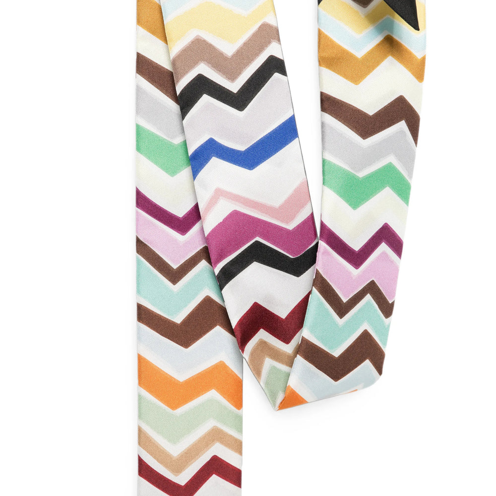Missoni Zig-zag Silk Scarf — White, view 3