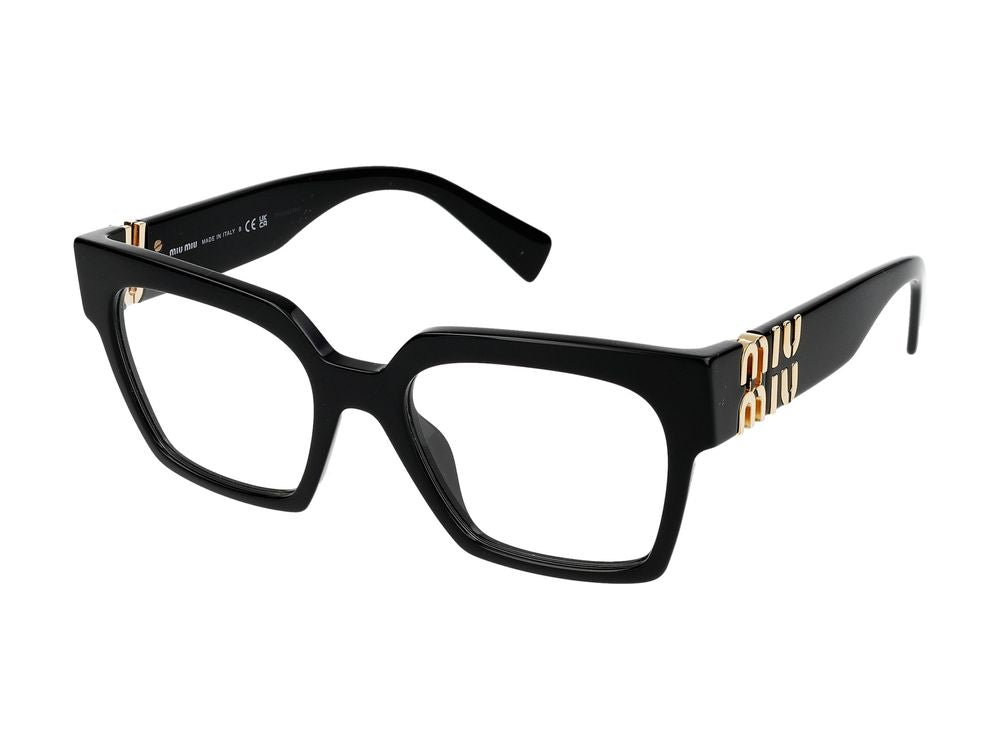 Miu Miu 0MU Oversized Acetate Eyeglasses — Black by Miu Miu