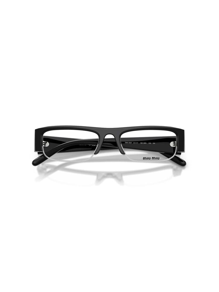 Miu Miu 0MU Blue-Violet Light Filter Eyeglasses — Black, view 3