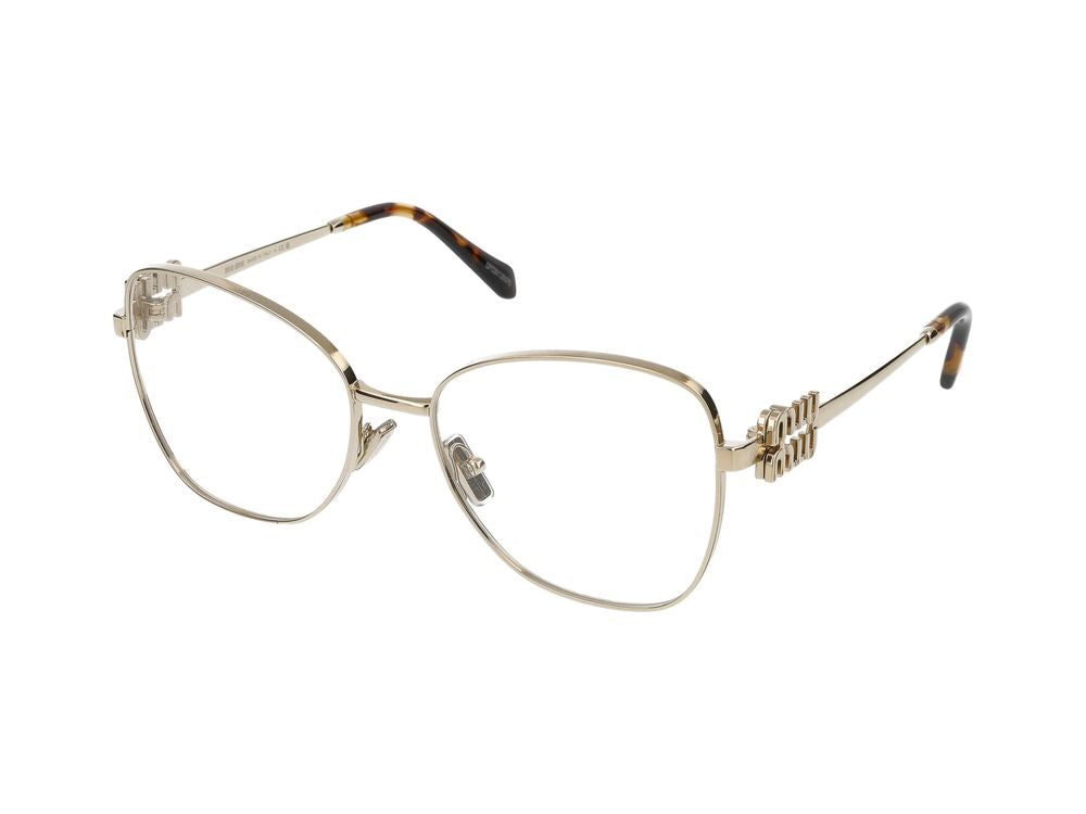 Miu Miu 0MU Metal Geometric Frame Eyeglasses — Gold by Miu Miu