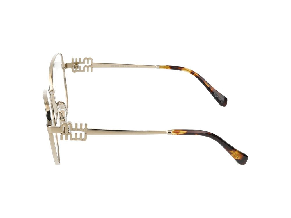 Miu Miu 0MU Metal Geometric Frame Eyeglasses — Gold, view 2