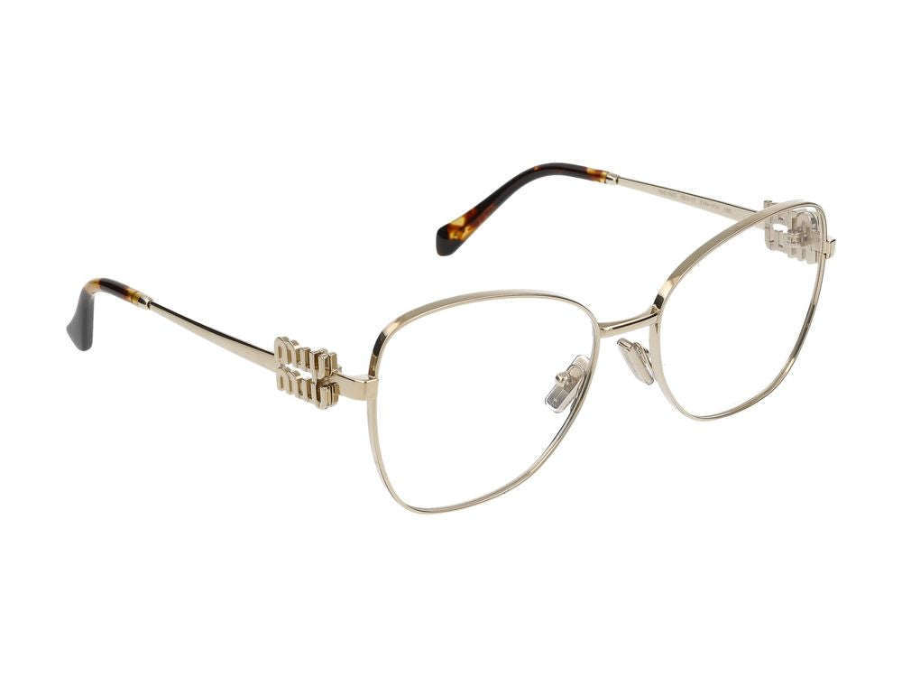 Miu Miu 0MU Metal Geometric Frame Eyeglasses — Gold, view 3