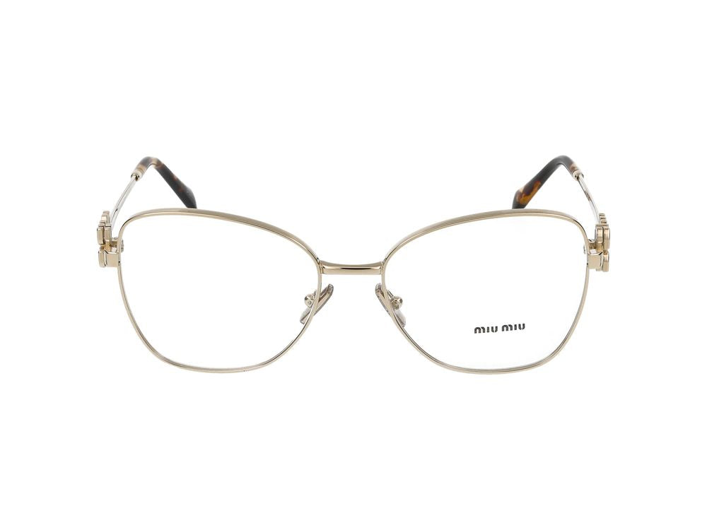 Miu Miu 0MU Metal Geometric Frame Eyeglasses — Gold, view 4