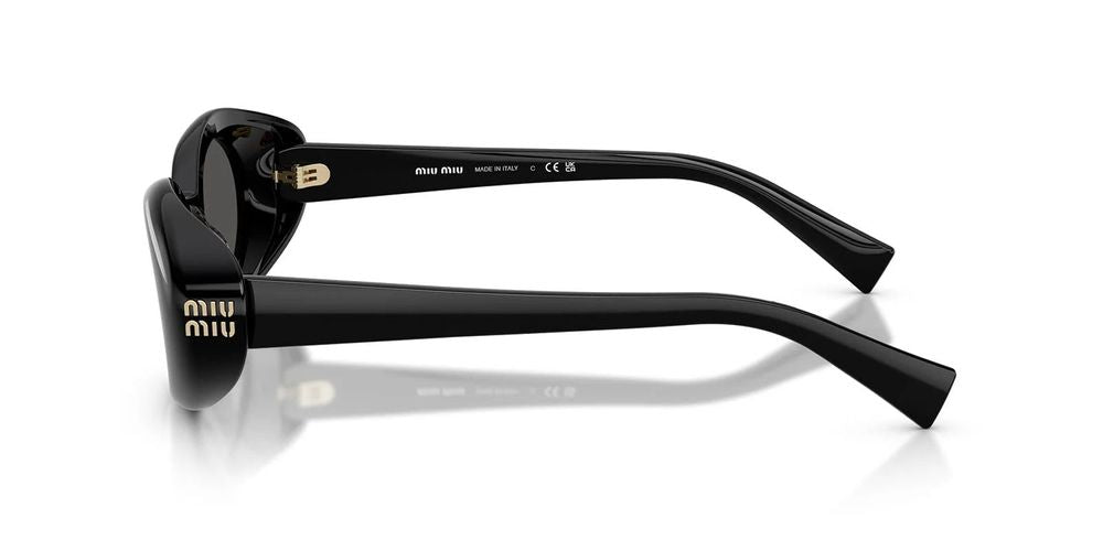 Miu Miu 0MU Acetate Oval Sunglasses — Black by Miu Miu