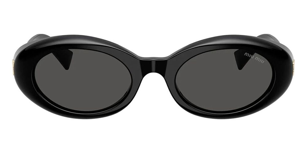 Miu Miu 0MU Acetate Oval Sunglasses — Black, view 2