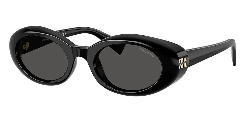 Miu Miu 0MU Acetate Sunglasses — Black, view 3