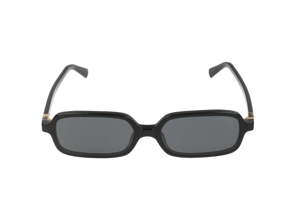Miu Miu 0MU Rectangular Acetate Sunglasses — Black by Miu Miu