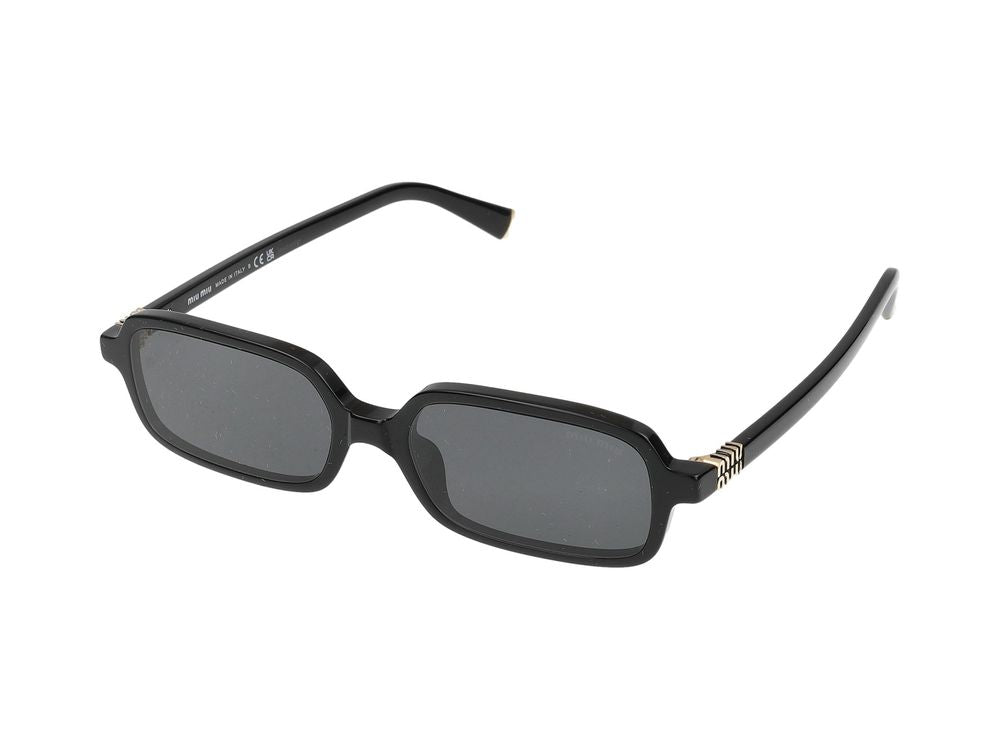Miu Miu 0MU Rectangular Acetate Sunglasses — Black, view 2
