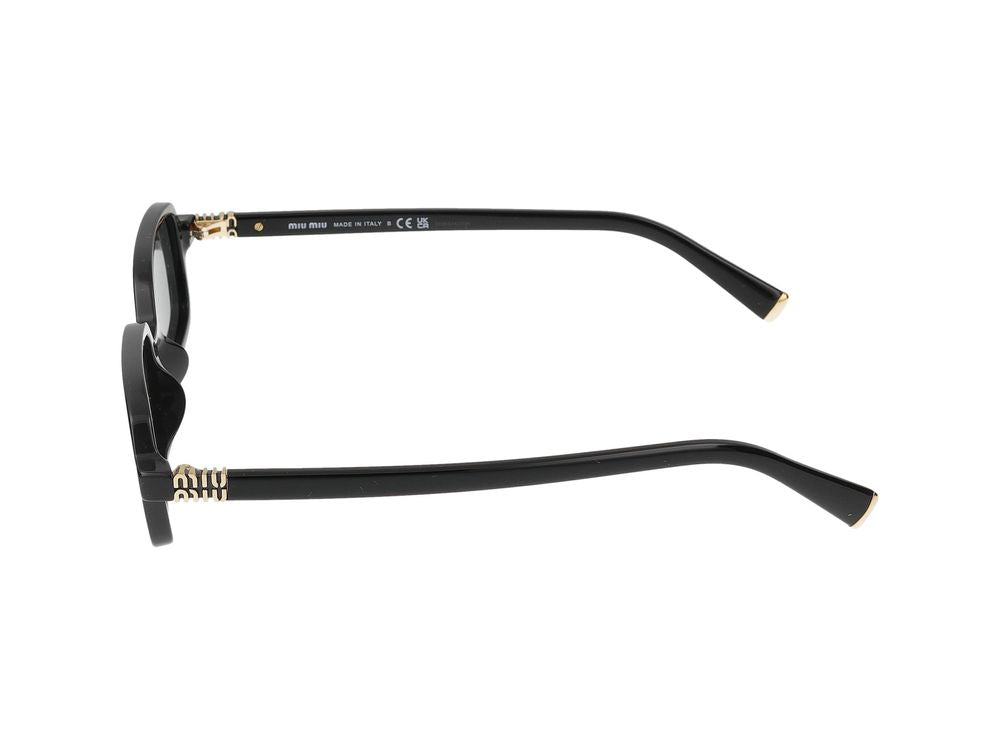 Miu Miu 0MU Rectangular Acetate Sunglasses — Black, view 3